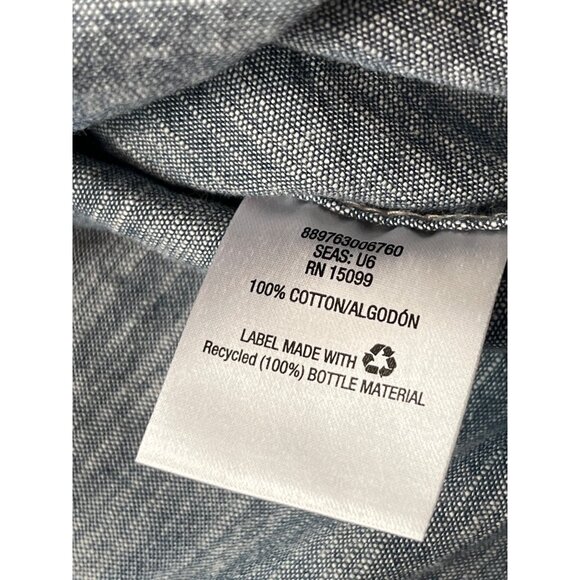 Outdoor Life Mens XXL Blue Chambray Short Sleeve Button Shirt Recycled materials - Picture 7 of 8